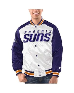 Starter Phoenix Suns Renegade Satin Full-Snap Varsity Jacket - Blue