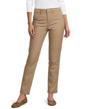 Lands' End Mid Rise Classic Straight Leg Chino Ankle Pants - Natural