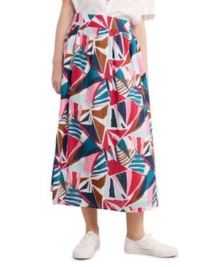 Seasalt Cornwall Mevagissey Organic Cotton Midi Skirt - Red