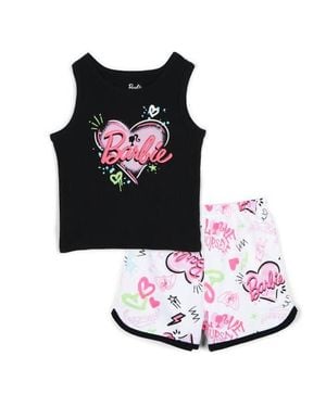 Barbie 2-Piece Sleeveless Tank Top And Shorts Set - Black