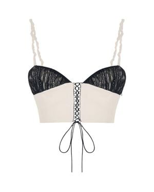 Pcfg The Party Edit Lace Panel Contrast Bra - Black