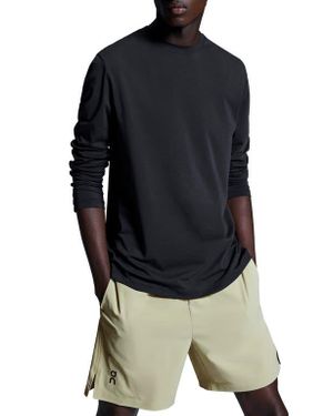 On Shoes Focus Lg Sleeve Pima Cott Blend T-Shirt - Black