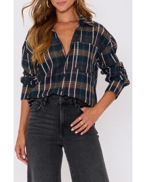 Vici Collection Auburn Plaid Button-Up Shirt - Black