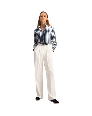 LILYSILK Classic Striped Silk Shirt - Blue