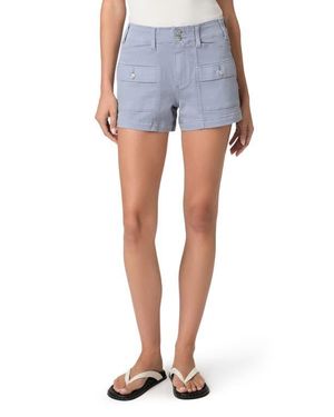 PAIGE Olivia High Waist Cargo Shorts - Blue