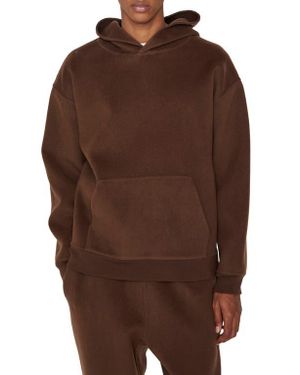 FRAME Double Face Wool Blend Hoodie - Brown