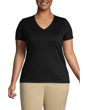Lands' End Relaxed Supima Cotton V-Neck T-Shirt - Black