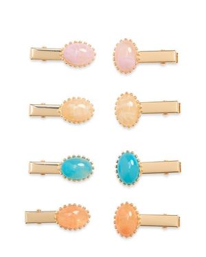 Tasha Assorted 8-Pack Cabochon Hair Clips - Pink