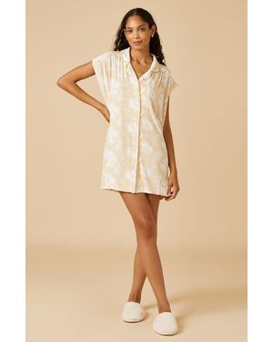 Softies Soft Sleep Caftan Mini Sleepshirt - Natural
