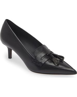 Brunello Cucinelli Monili Tassel Kitten Heel Pump - Black