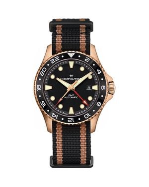 Hamilton Khaki Scuba Gmt Automatic Nato Strap Watch, 43Mm - Black