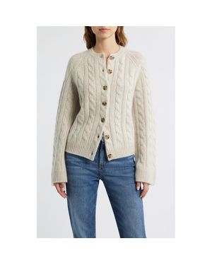 Doen Virginie Cable Cashmere Cardigan - Blue