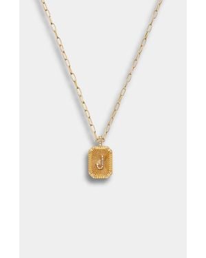 Stella & Dot Heirloom Initial Pendant Necklace - White