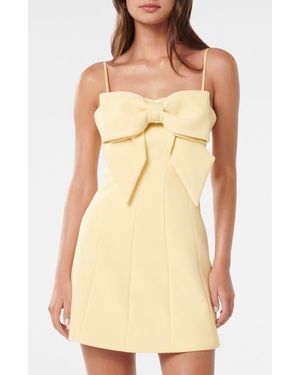 EVER NEW Hayley Bow Front Cocktail Minidress - Natural
