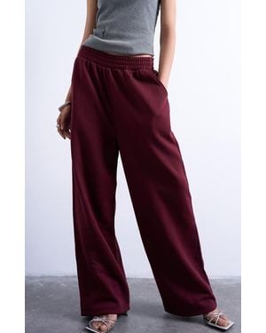 TOPSHOP Straight Leg Sweatpants - Red