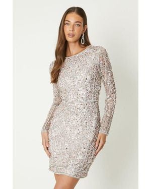 Coast Long Sleeve Sequin Mini Dress - Pink