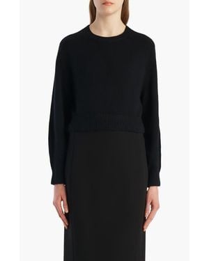 KHAITE Masie Stretch Wool & Cashmere Sweater - Black