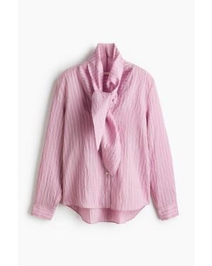 H&M Scarf-Collar Shirt - Pink