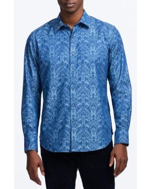 Robert Graham Highland Classic Fit Stretch Cotton Button-Up Shirt - Blue