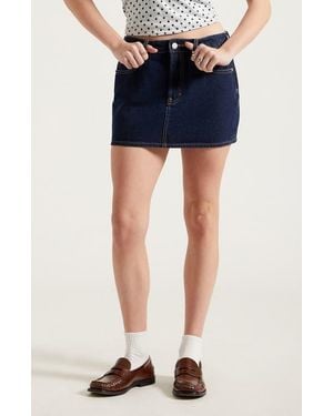 PacSun Bella Mid Rise Denim Miniskirt - Blue