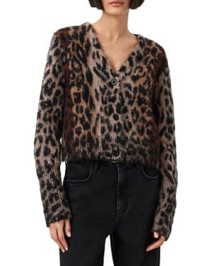 AllSaints Wick Lex Leopard Jacquard Cardigan - Black