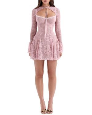 House Of Cb Alice Underwire Lace Minidress & Bolero - Pink