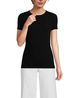 Lands' End Cotton Rib T-Shirt - Black