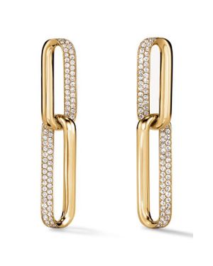 Hearts On Fire Inside/Out 18K Diamond Link Small Earrings, 0.75Ct - White