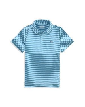 Vineyard Vines Kids' Bradley Stripe Stretch Polo - Blue