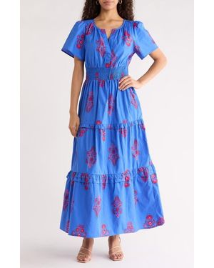 Sugarlips Kearny Floral Palmer A-Line Dress - Blue