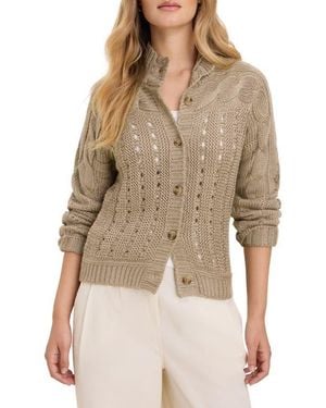 NZ BY NIC & ZOE Cable Knit Cardigan - Natural