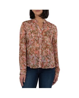Kut From The Kloth Jasmine Chiffon Button-Up Shirt - Red