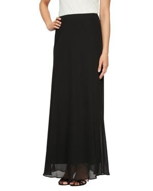 Alex Evenings A-Line Chiffon Skirt - Black