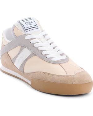 Chloé Kick Leather & Mesh Sneaker - White
