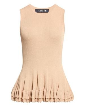 Ashlyn Greer Crew Neck Sleeveless Shell - Natural