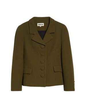 ShuShu/Tong Wool Twill Crop Jacket - Green