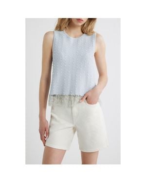 Rag & Bone James Fringe Hem Sweater Tank - Blue