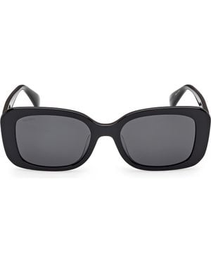 Max Mara 54Mm Rectangular Sunglasses - Gray
