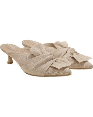 VIVAIA Pointed-Toe Bow Sandals - White