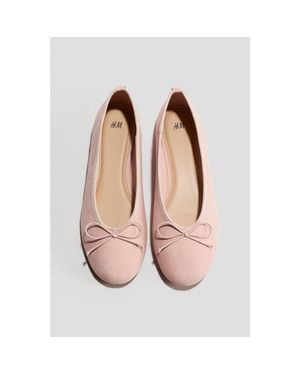 H&M Bow-Detail Ballet Pumps - Pink