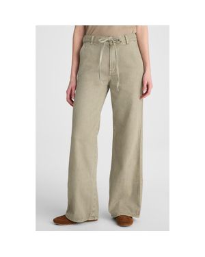 Madewell The Ultimate Wide Leg Drawstring Airy Denim Pants - Natural