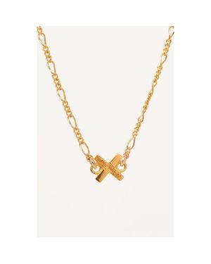 Gwen Beloti Woven X Charm Necklace - Metallic