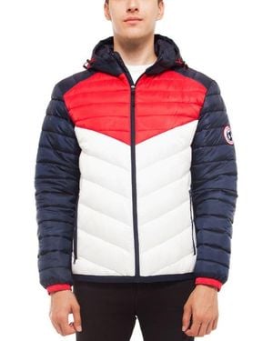 Rokka&Rolla Lightweight Quilted Hooded Puffer Jacket - Red