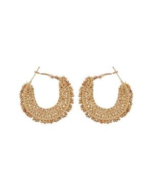 Panacea Woven Hoop Earrings - Metallic
