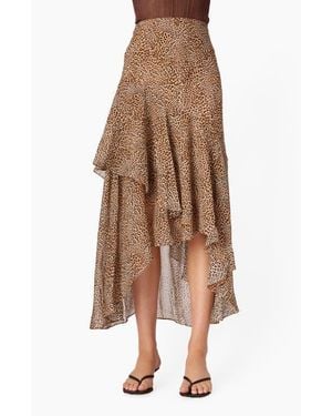Cami NYC Yazmeena Asymmetric Ruffle Chiffon Skirt - Brown