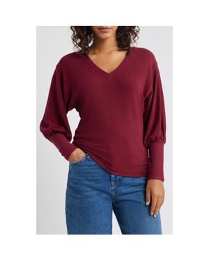 Loveappella Brushed Jersey Top - Red