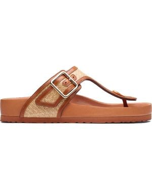 1774 BIRKENSTOCK Gizeh Framed Raffia Sandal - Brown