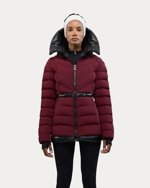 Alpenhaus Everlong Lightweight Herringbone Quilted Puffer With Lustre Detailing - Red