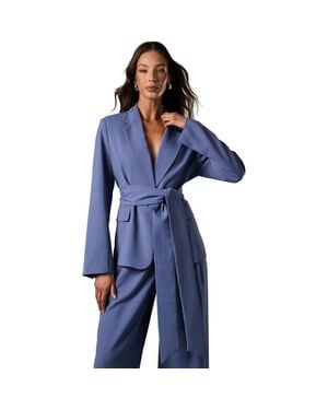 Coast Wrap Tie Front Blazer - Blue