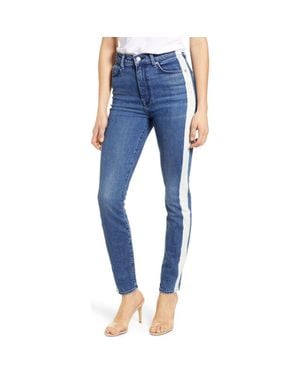 7 For All Mankind Side Stripe High Waist Skinny Jeans - Blue